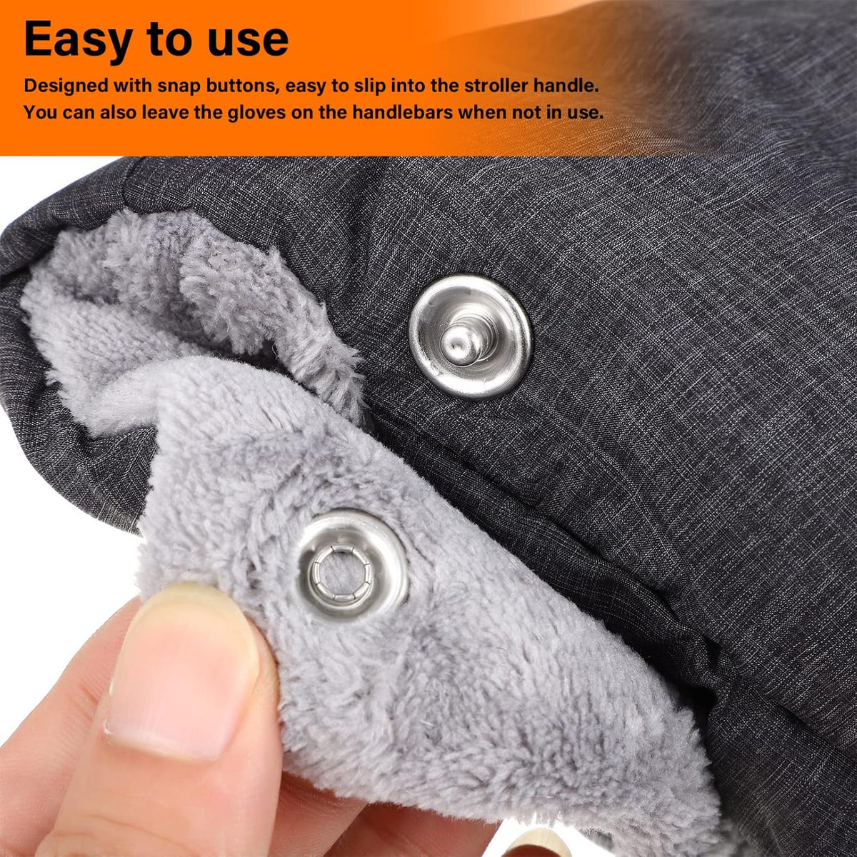 1pair Stroller Gloves Warm Fleece Hand Muffs for Parents Fit for Strollers Shopping Carts for Cold Weather Use