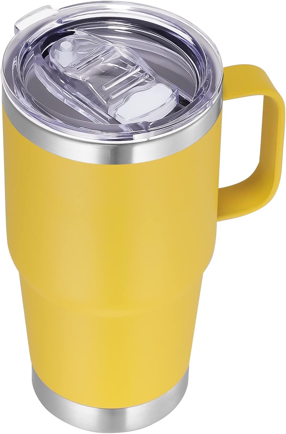 20 oz Tumbler with Handle Lid and Straw, Stainless Steel Insulated Travel Coffee Mug Spill Proof Double Wall Metal Tumbler Cup Keeps Drink Hot and Cold, Navy Blue 1 Pack