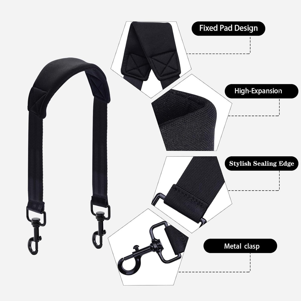 Stroller Straps for Babyzen Yoyo,Yoy2,Yoy3,Yoya,Yuyu,Zoe, Stroller Carry Strap for Parents, Airplane Travel,Outdoor,RV (Black)