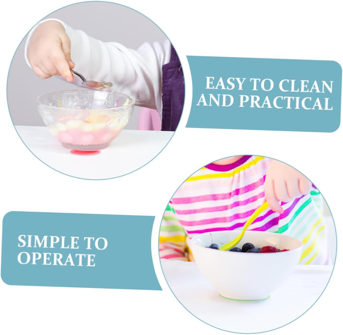 Double Sided Silicone Suction Cup Pad Boys and Girls Tableware Plate Bowl Sucker Suction Base for Plate Silicone Sucker for Boys and Girls