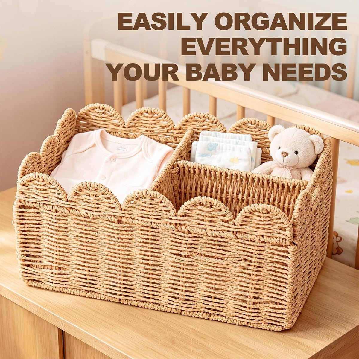 Sanwarm Diaper Caddy Organizer Foldable Portable Storage Basket Newborn