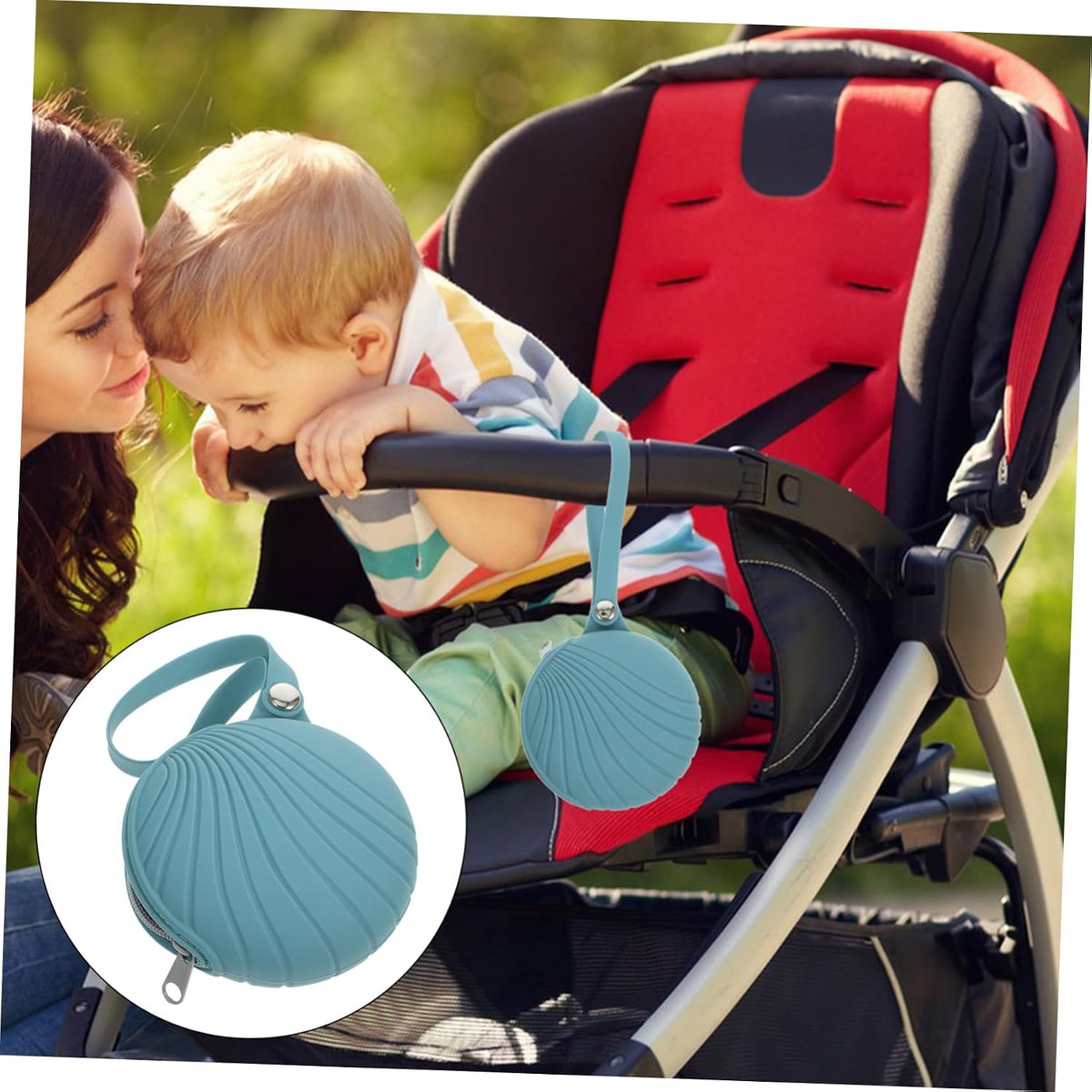 Silicone Storage Bag Reusable Case for Travel Clip Design for Belt Backpack Stroller