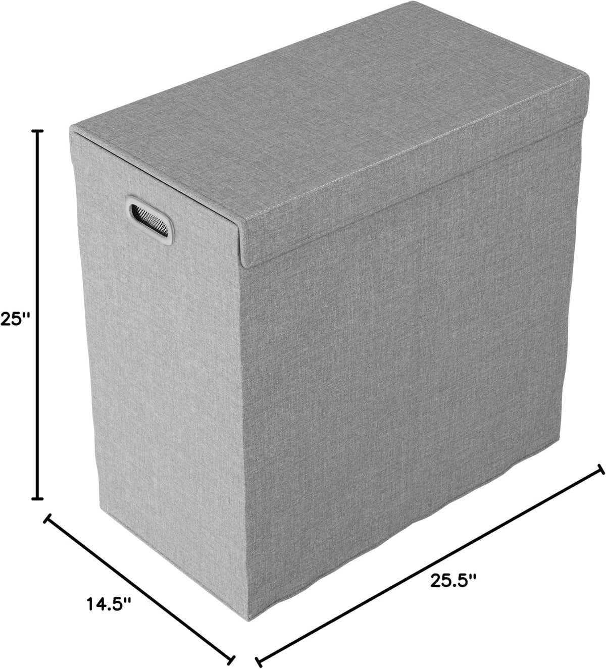 Double Laundry Basket with Lid – Two-Sided Clothes Hamper with Removable Mesh Liner Bags – Collapsible Clothing Organizer by Lavish Home (Gray)