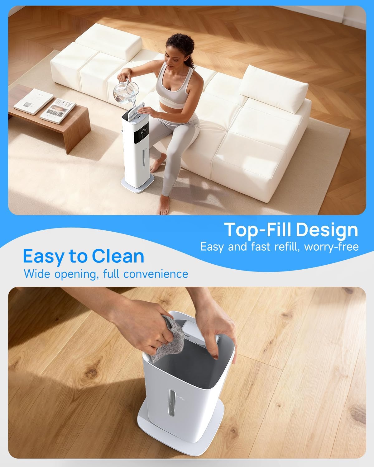 Warm & Cool Mist Humidifiers for Bedroom, 8L Humidifier Large Room