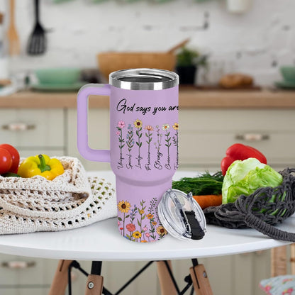 Funny Cat Coffee Mugs Fighting Cat Riding Dinosaur Dino Cups for Boys 40oz Cats T-Rex Travel Coffee Tumbler with Handle and Lids, Animal Cats Lovers Gifts for Women Men