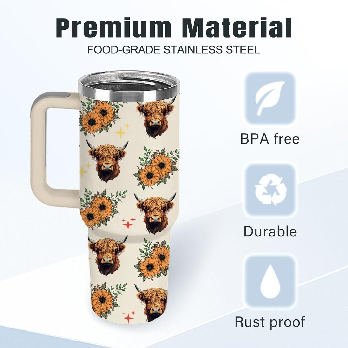 Funny Cat Coffee Mugs Fighting Cat Riding Dinosaur Dino Cups for Boys 40oz Cats T-Rex Travel Coffee Tumbler with Handle and Lids, Animal Cats Lovers Gifts for Women Men