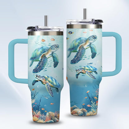 Funny Cat Coffee Mugs Fighting Cat Riding Dinosaur Dino Cups for Boys 40oz Cats T-Rex Travel Coffee Tumbler with Handle and Lids, Animal Cats Lovers Gifts for Women Men