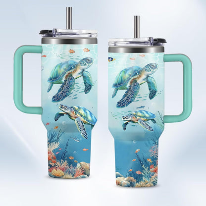 Funny Cat Coffee Mugs Fighting Cat Riding Dinosaur Dino Cups for Boys 40oz Cats T-Rex Travel Coffee Tumbler with Handle and Lids, Animal Cats Lovers Gifts for Women Men