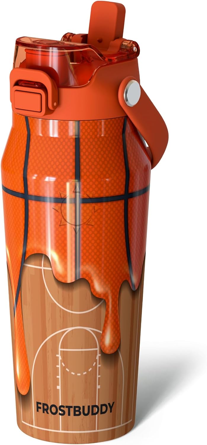 24oz Insulated Water Bottle - Straw & Chug Lid - Leak-Proof | Sip-or-chug dual lid | Ice-cold for 24+ hours | Cup-holder friendly | Durable & easy to clean - Colors C