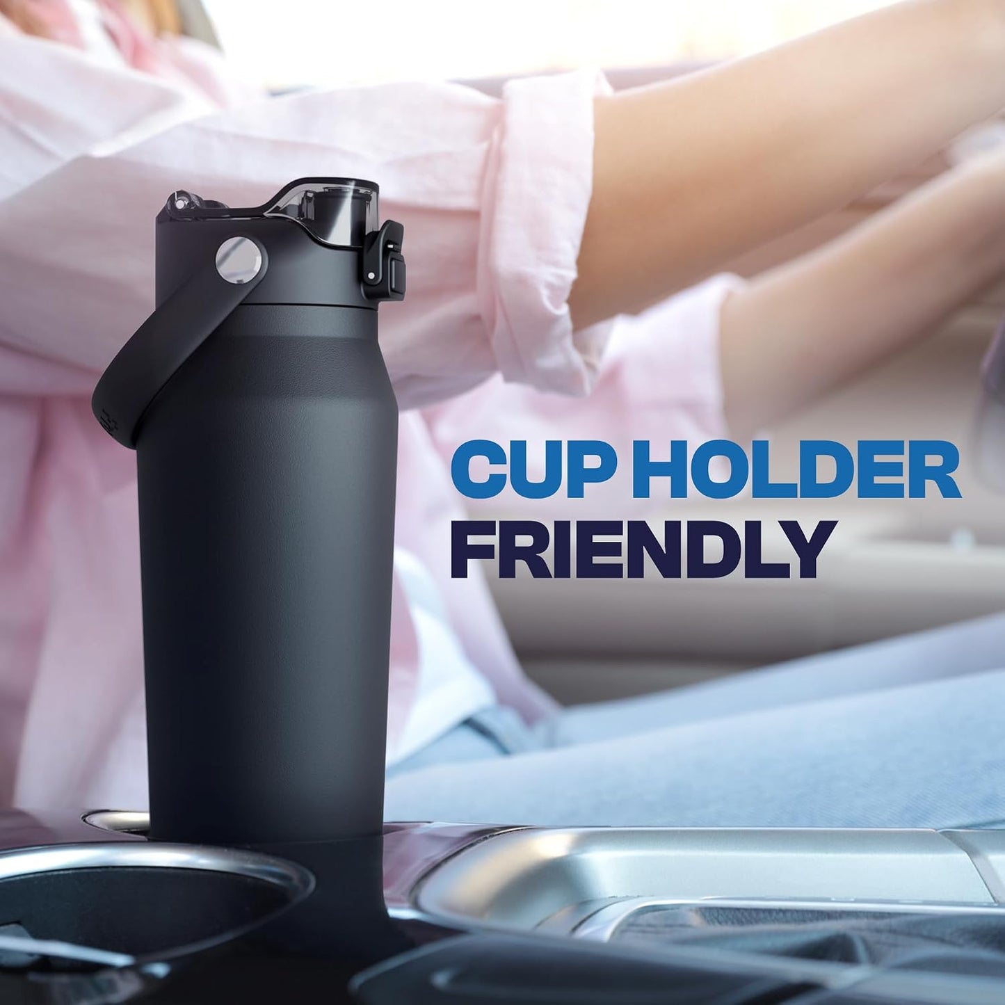 24oz Insulated Water Bottle - Straw & Chug Lid - Leak-Proof | Sip-or-chug dual lid | Ice-cold for 24+ hours | Cup-holder friendly | Durable & easy to clean - Colors C