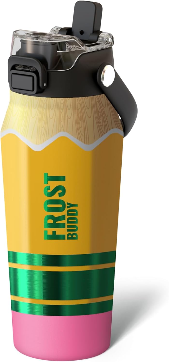 24oz Insulated Water Bottle - Straw & Chug Lid - Leak-Proof | Sip-or-chug dual lid | Ice-cold for 24+ hours | Cup-holder friendly | Durable & easy to clean - Colors C