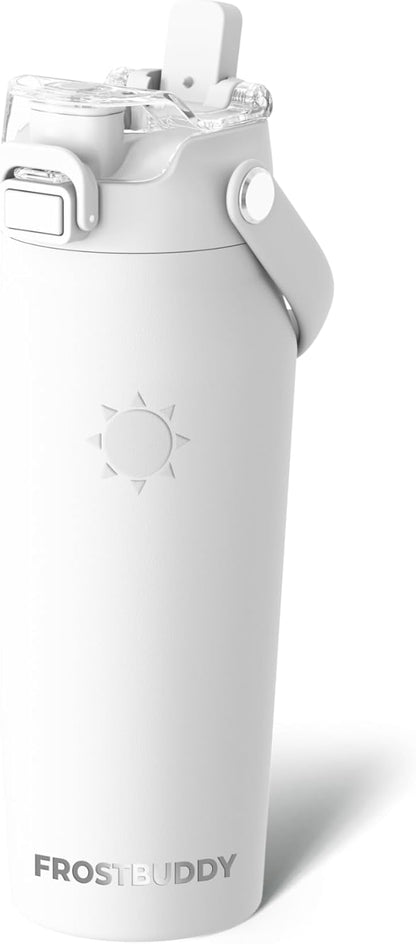 24oz Insulated Water Bottle - Straw & Chug Lid - Leak-Proof | Sip-or-chug dual lid | Ice-cold for 24+ hours | Cup-holder friendly | Durable & easy to clean - Colors C