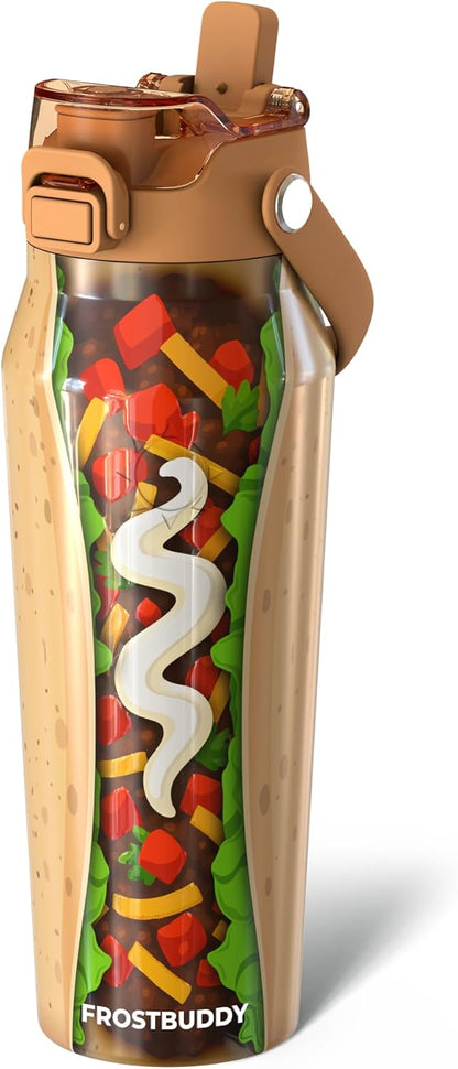 24oz Insulated Water Bottle - Straw & Chug Lid - Leak-Proof | Sip-or-chug dual lid | Ice-cold for 24+ hours | Cup-holder friendly | Durable & easy to clean - Colors C
