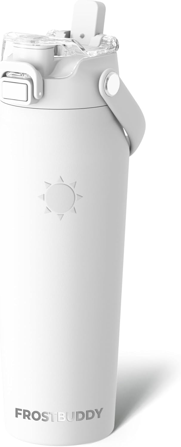 24oz Insulated Water Bottle - Straw & Chug Lid - Leak-Proof | Sip-or-chug dual lid | Ice-cold for 24+ hours | Cup-holder friendly | Durable & easy to clean - Colors C