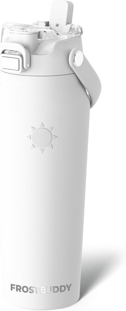 24oz Insulated Water Bottle - Straw & Chug Lid - Leak-Proof | Sip-or-chug dual lid | Ice-cold for 24+ hours | Cup-holder friendly | Durable & easy to clean - Colors C