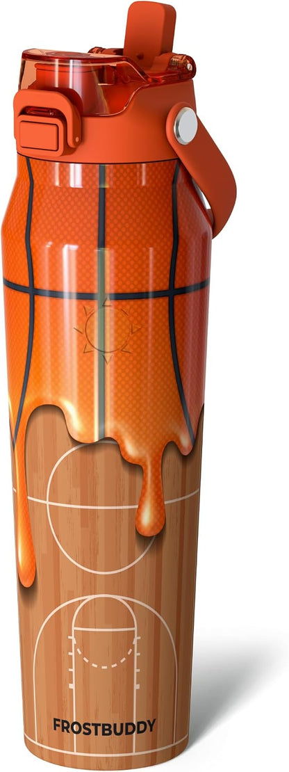 24oz Insulated Water Bottle - Straw & Chug Lid - Leak-Proof | Sip-or-chug dual lid | Ice-cold for 24+ hours | Cup-holder friendly | Durable & easy to clean - Colors C