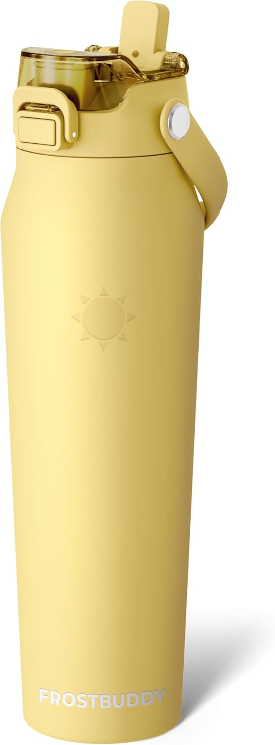 24oz Insulated Water Bottle - Straw & Chug Lid - Leak-Proof | Sip-or-chug dual lid | Ice-cold for 24+ hours | Cup-holder friendly | Durable & easy to clean - Colors C