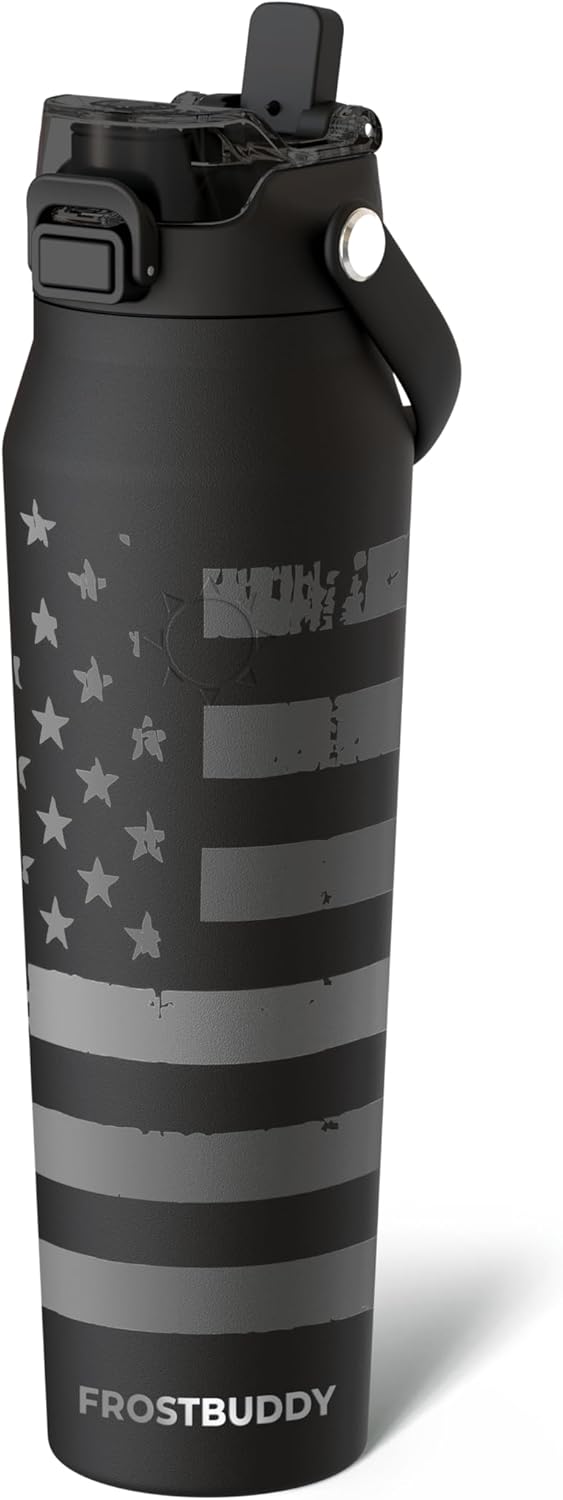 24oz Insulated Water Bottle - Straw & Chug Lid - Leak-Proof | Sip-or-chug dual lid | Ice-cold for 24+ hours | Cup-holder friendly | Durable & easy to clean - Colors C