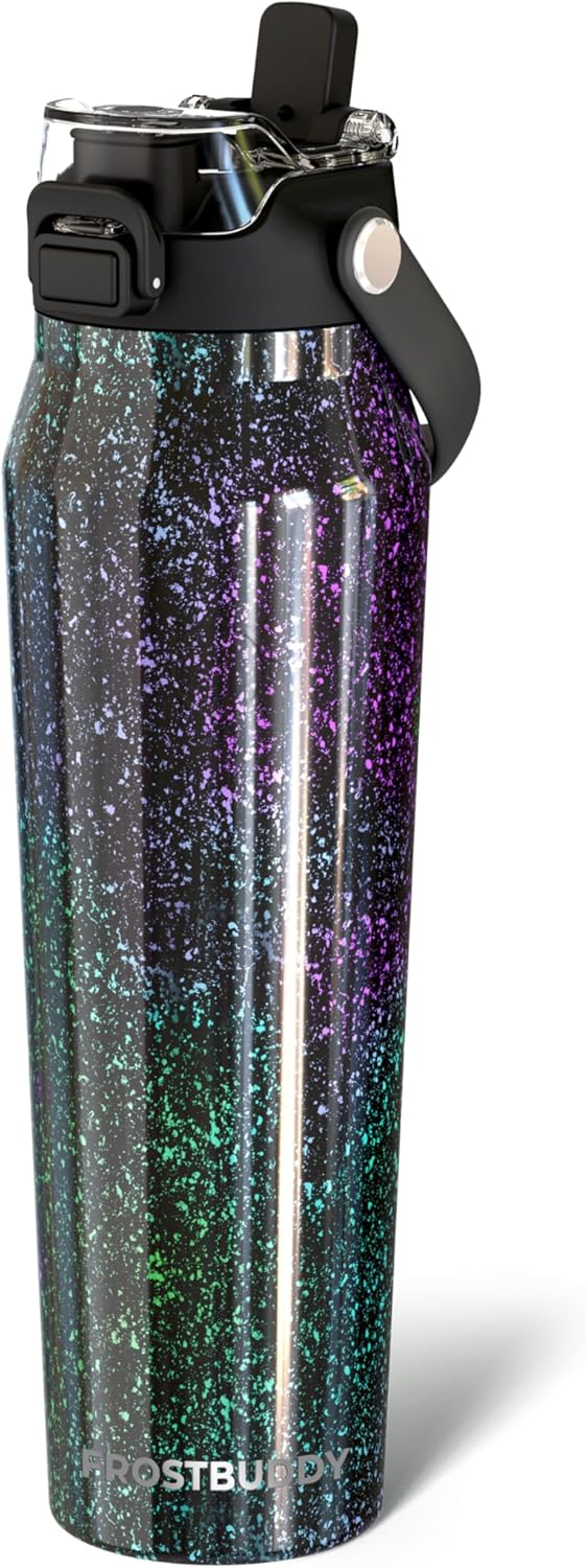 24oz Insulated Water Bottle - Straw & Chug Lid - Leak-Proof | Sip-or-chug dual lid | Ice-cold for 24+ hours | Cup-holder friendly | Durable & easy to clean - Colors C