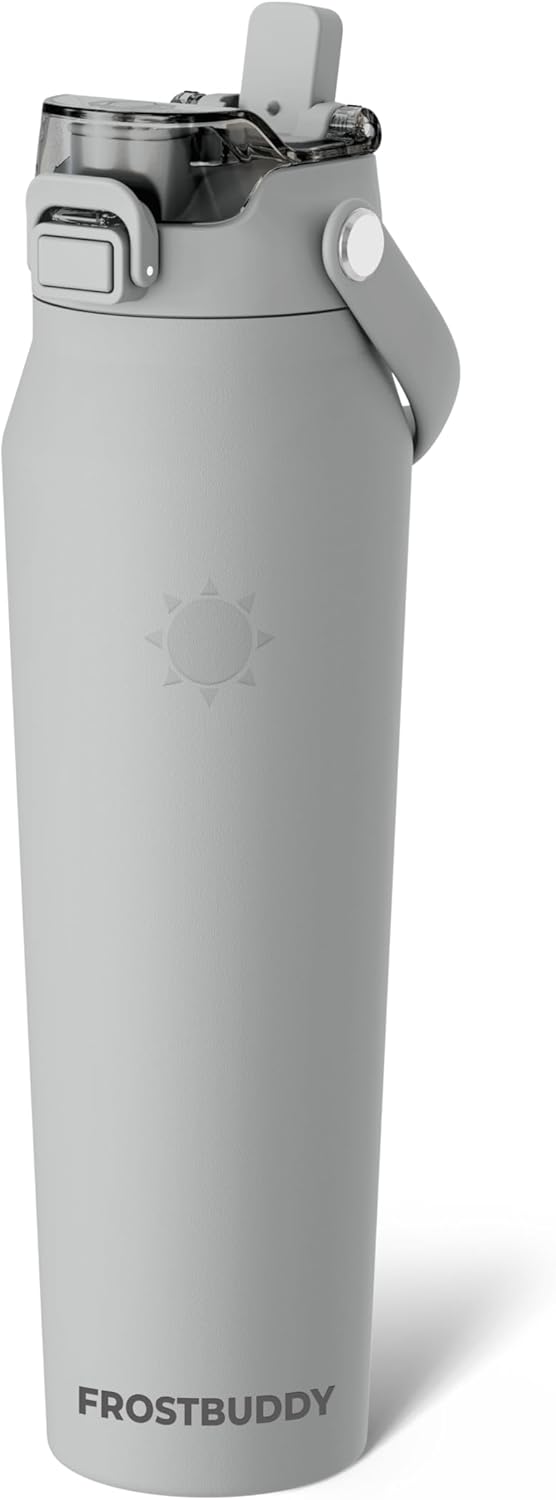 24oz Insulated Water Bottle - Straw & Chug Lid - Leak-Proof | Sip-or-chug dual lid | Ice-cold for 24+ hours | Cup-holder friendly | Durable & easy to clean - Colors C