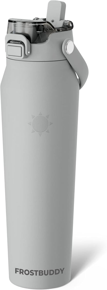 24oz Insulated Water Bottle - Straw & Chug Lid - Leak-Proof | Sip-or-chug dual lid | Ice-cold for 24+ hours | Cup-holder friendly | Durable & easy to clean - Colors C