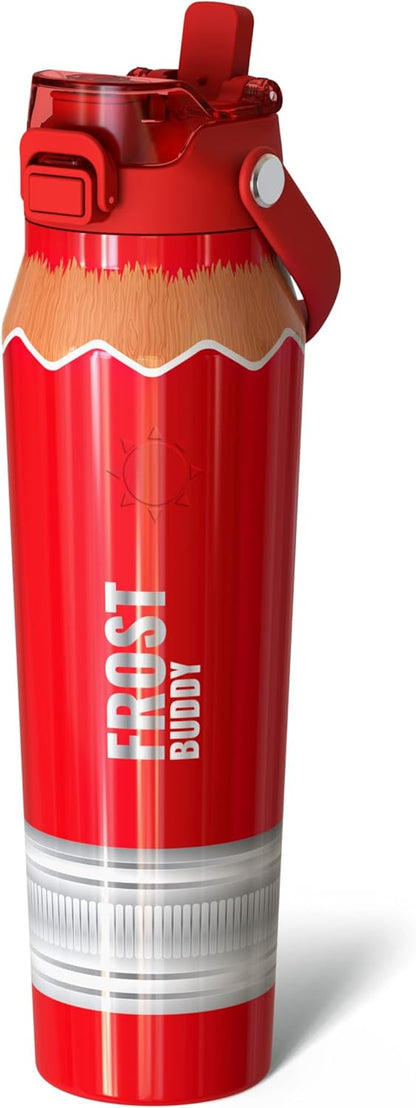 24oz Insulated Water Bottle - Straw & Chug Lid - Leak-Proof | Sip-or-chug dual lid | Ice-cold for 24+ hours | Cup-holder friendly | Durable & easy to clean - Colors C