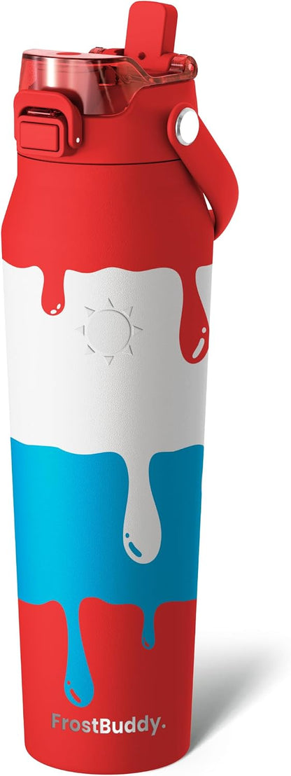 24oz Insulated Water Bottle - Straw & Chug Lid - Leak-Proof | Sip-or-chug dual lid | Ice-cold for 24+ hours | Cup-holder friendly | Durable & easy to clean - Colors C