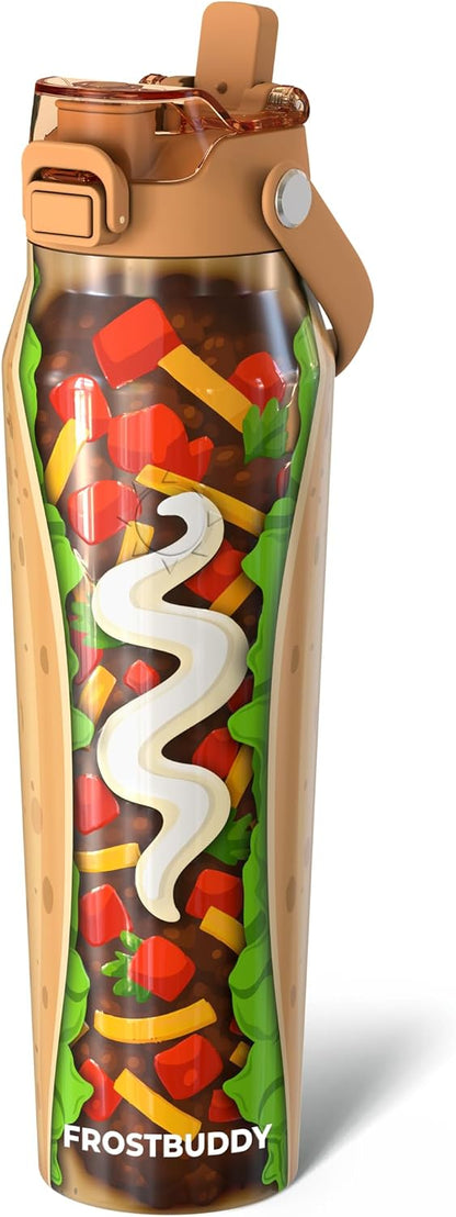 24oz Insulated Water Bottle - Straw & Chug Lid - Leak-Proof | Sip-or-chug dual lid | Ice-cold for 24+ hours | Cup-holder friendly | Durable & easy to clean - Colors C