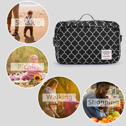 Small Diaper Bag, Stroller Organizer Bags for Baby with Insulated Pocket, Stroller Hooks and Adjustable Strap,Universal Mini Diaper Tote Bags Fit All Strollers, Gray