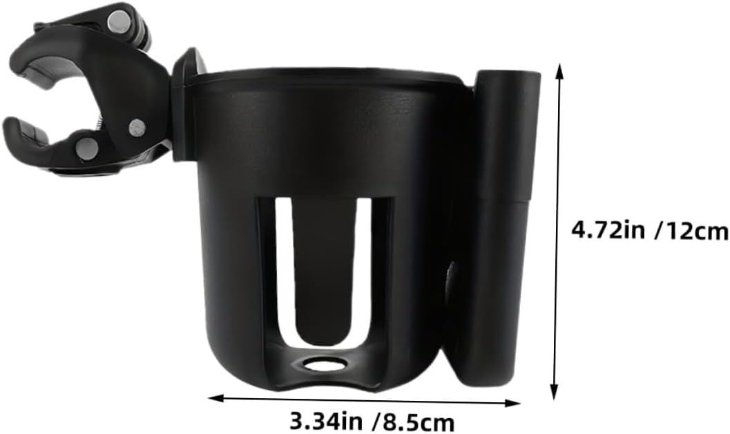 2pcs Stroller Cup Holder with Phone Holder Installation Clamp for Secure Drinks and Phone Storage Versatile Organizer for Pram Walker Wheelchair Mobility Scooter