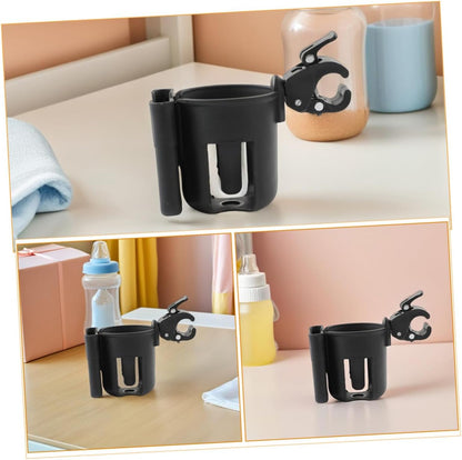 2pcs Stroller Cup Holder with Phone Holder Installation Clamp for Secure Drinks and Phone Storage Versatile Organizer for Pram Walker Wheelchair Mobility Scooter