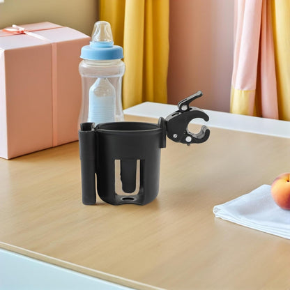 2pcs Stroller Cup Holder with Phone Holder Installation Clamp for Secure Drinks and Phone Storage Versatile Organizer for Pram Walker Wheelchair Mobility Scooter
