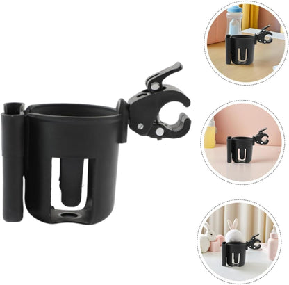 2pcs Stroller Cup Holder with Phone Holder Installation Clamp for Secure Drinks and Phone Storage Versatile Organizer for Pram Walker Wheelchair Mobility Scooter