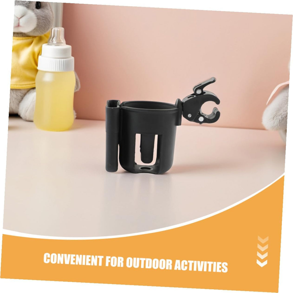 2pcs Stroller Cup Holder with Phone Holder Installation Clamp for Secure Drinks and Phone Storage Versatile Organizer for Pram Walker Wheelchair Mobility Scooter
