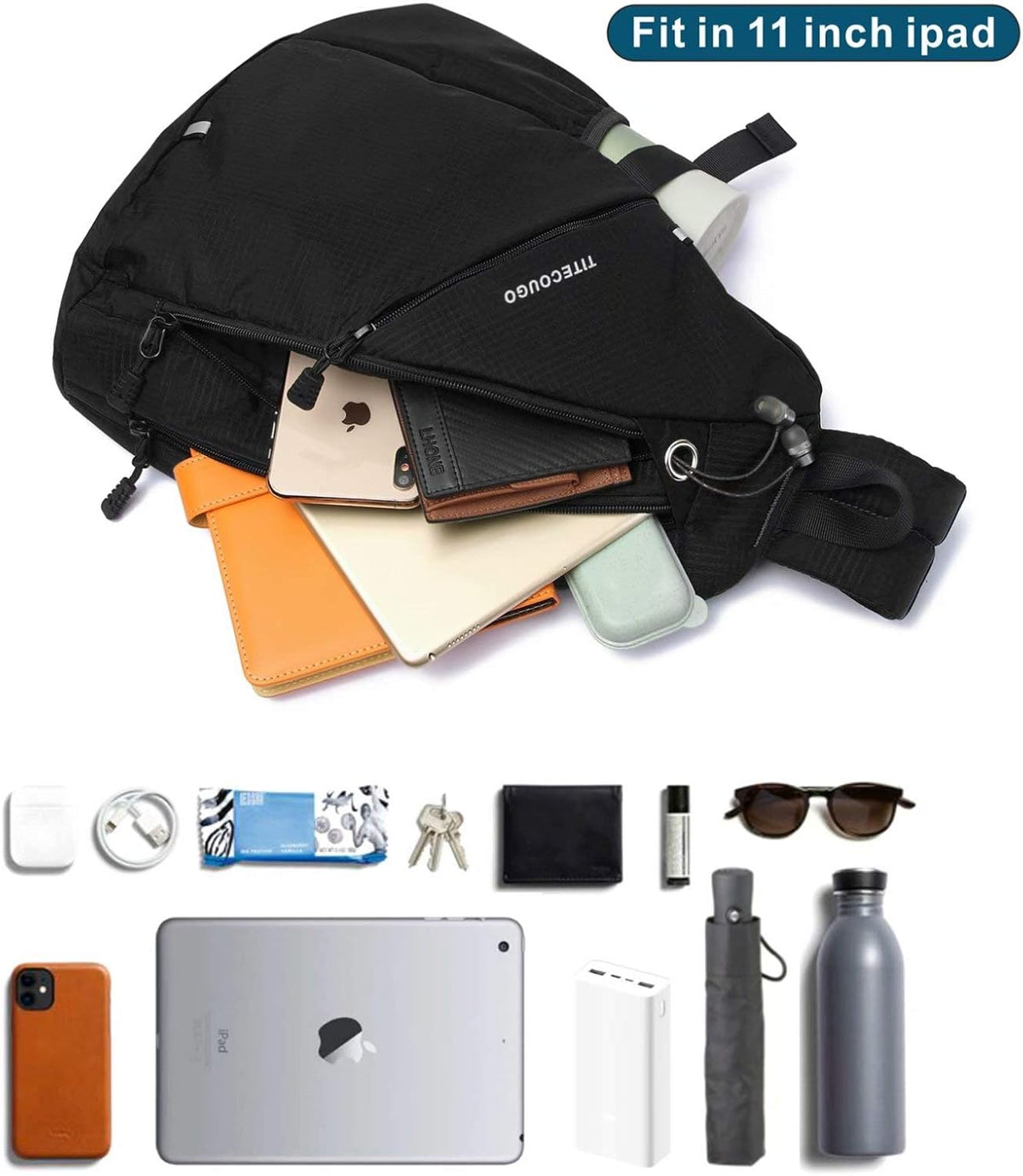 Sling Bag Crossbody Shoulder Outdoor Travel Hiking Backpack for Women & Men