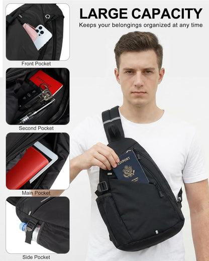 Sling Bag Crossbody Shoulder Outdoor Travel Hiking Backpack for Women & Men