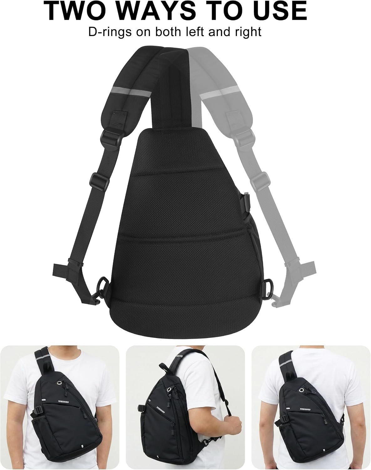 Sling Bag Crossbody Shoulder Outdoor Travel Hiking Backpack for Women & Men