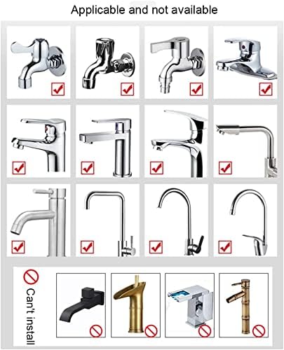 Generic Basin Handheld Shower Set, Sink Hose Faucet Sprayer Attachment, with Stop Water-saving Function For Hair Pet Washing Baby Bath, Update Bathroom Bathtub Utility Kitchen, Chrome + White