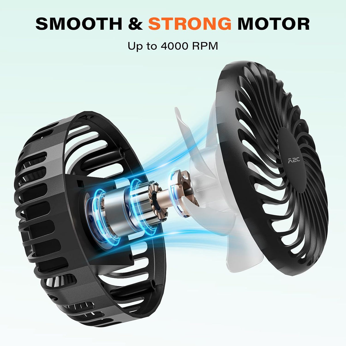 A2C Portable Stroller Fan for Outdoor, Rechargeable Baby Carriage Fan
