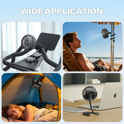 A2C Portable Stroller Fan for Outdoor, Rechargeable Baby Carriage Fan