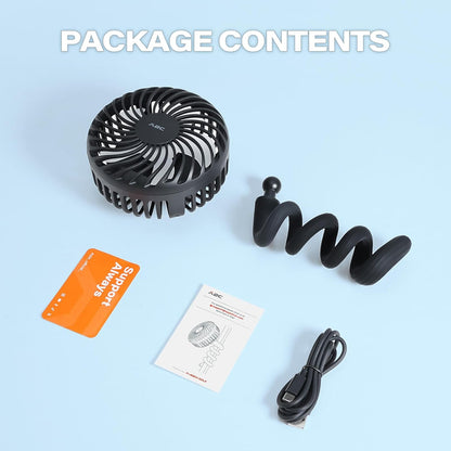 A2C Portable Stroller Fan for Outdoor, Rechargeable Baby Carriage Fan