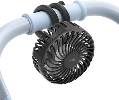 A2C Portable Stroller Fan for Outdoor, Rechargeable Baby Carriage Fan