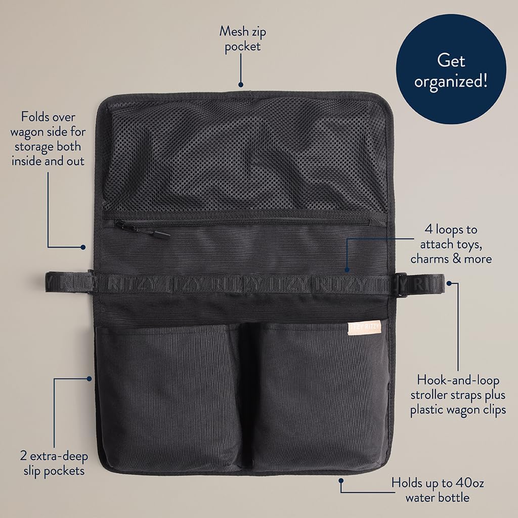 Stroller Organizer, Wagon Storage Bag with Pockets & Toy Loops