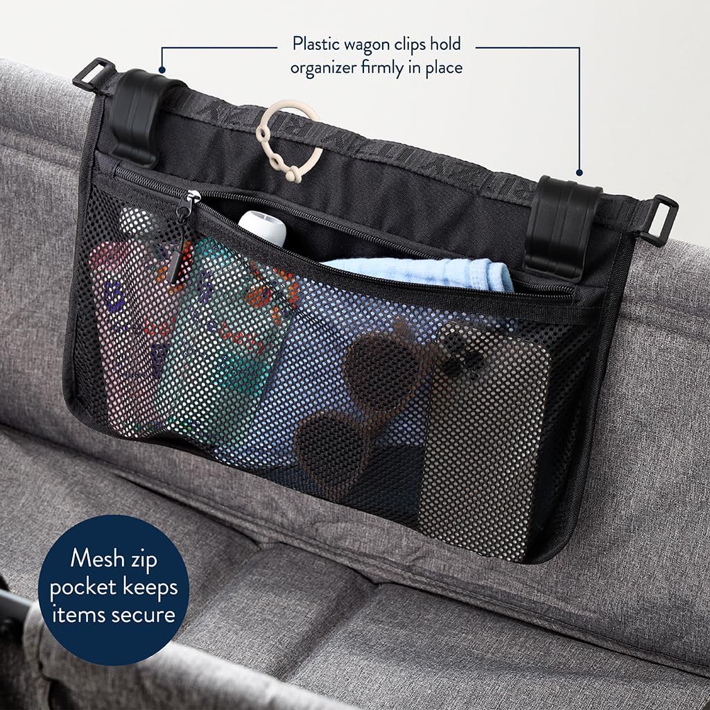 Stroller Organizer, Wagon Storage Bag with Pockets & Toy Loops