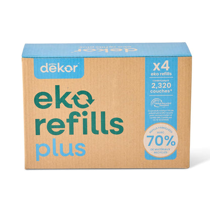Plus Diaper Pail Refills | 4 Count | Most Economical Refill System | Quick & Easy to Replace | No Preset Bag Size Use Only What You Need | Exclusive End-of-Liner Marking