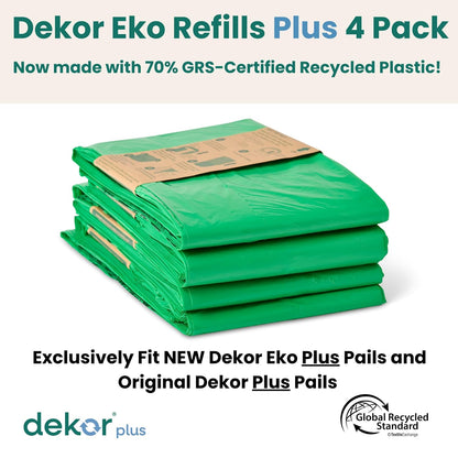 Plus Diaper Pail Refills | 4 Count | Most Economical Refill System | Quick & Easy to Replace | No Preset Bag Size Use Only What You Need | Exclusive End-of-Liner Marking