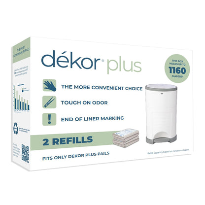 Plus Diaper Pail Refills | 4 Count | Most Economical Refill System | Quick & Easy to Replace | No Preset Bag Size Use Only What You Need | Exclusive End-of-Liner Marking