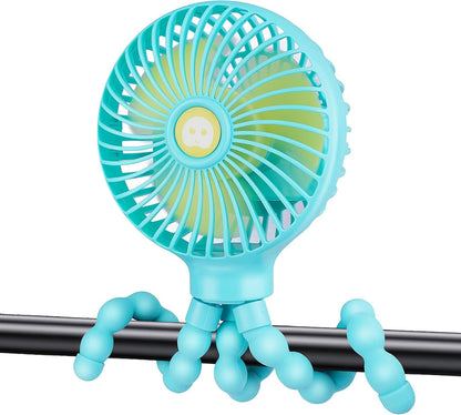 Portable Stroller Fan Rechargeable Clip-On Fan Personal USB Desk Fans