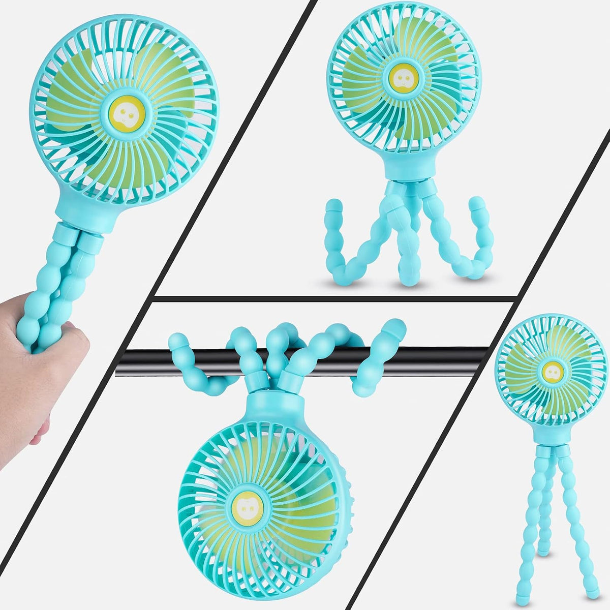Portable Stroller Fan Rechargeable Clip-On Fan Personal USB Desk Fans