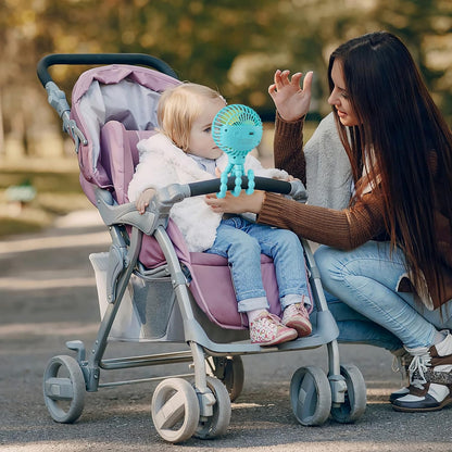 Portable Stroller Fan Rechargeable Clip-On Fan Personal USB Desk Fans